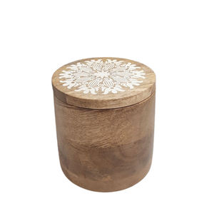 Boîte de rangement de cuisine avec couvercle en bois brun couleur naturelle taille standard boîtes de rangement faites à la main en vrac en gros - Product Image 3