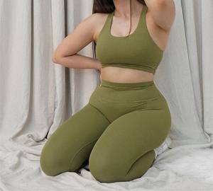 Sweat Polyester Spandex Shiny Sport Workout Tights Yoga Leggings pour femmes Scrunch fesses leggings pour femmes - Product Image 6