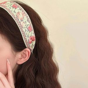 Floral Embroidered <b>Headband</b> Linen Turban Cute Flower Garden Embroidery Hairband Vintage Hair Accessories OEM Made in Vietnam - Product Image 5
