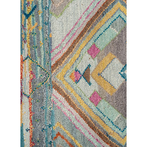 Tapis en laine et soie de bambou noué à la main à motif géométrique bleu Freedom Manchaha pour la décoration de la maison et du salon - Les-8341 - Product Image 3