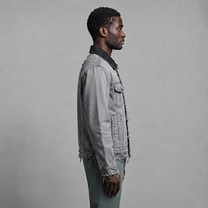 Premium Quality Custom <b>Men's</b> Denim <b>Jacket</b> Simple Loose Fit <b>Long</b> sleeve Wholesale Washed custom logo hip hop <b>men's</b> denim <b>jacket</b> - Product Image 3