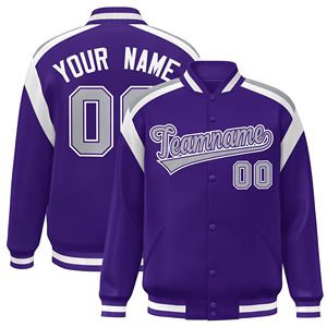 Chaqueta Varsity cómoda personalizable de alta calidad de fábrica directa, chaqueta de béisbol de invierno, Material personalizado, letra impresa - Product Image 6