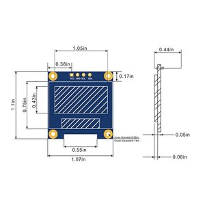 เอคเทค 0.96 นิ้ว จอแสดงผล OLED LCD สีน้ำเงิน-เขียวแบบสองสี IIC 4 พิน 128x64 3V/5V DC - Product Image 5