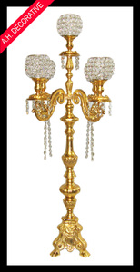 Standard Design Metal and Glass 5 Arms <b>Candelabra</b> in <b>Gold</b> Color Prime Quality Wedding Decorative Handmade <b>Candelabra</b> - Product Image 4