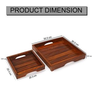 Proveedores al por mayor Bandeja de servicio de madera con asa y bandeja de servicio pulida natural para la venta por los exportadores indios - Product Image 3