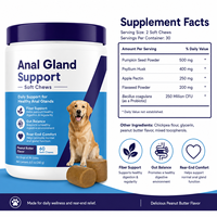 Friandises à mâcher molles pour chiens Dog Scooting Wellness, soutien des glandes anales avec Psyllium Husk & Fibres pour des selles saines, marque privée OEM