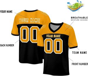Uniformes de football américain OEM Maille personnalisée Polyester à séchage rapide Manches rayées Impression par sublimation Logo de l'équipe Nom Numéros - Product Image 6