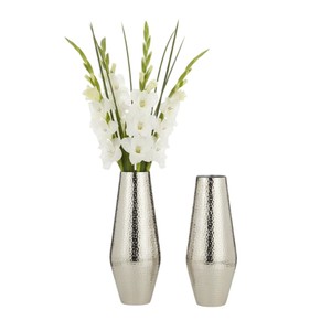 Jarrones de Flores Hechos a Mano con Diseño Elegante para Decoración del Hogar, con Pera Antigua, Juego de 2 Jarrones de Flores de Metal Dorado Modernos y Elegantes - Product Image 3