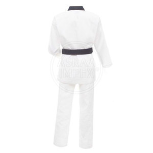 Uniforme de Taekwondo de alta calidad para hombres Recién llegado Venta directa de fábrica Sólido Liso en blanco con posición de logotipo frontal - Product Image 2