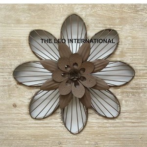 Décoration murale en métal en forme de fleur, finition grise, style moderne, luxe, faite à la main, très vendue, qualité supérieure, décoration murale pour la maison - Product Image 1