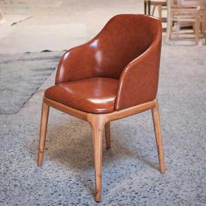 Chaise de salle à manger avec accoudoirs en bois de caoutchouc - Grace GCF213 - Product Image 2