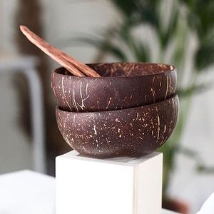 Bol en coquille de noix de coco smoothie | Coque de bol en noix de coco naturelle et de haute qualité avec cuillère | Ensemble de bol en coquille de noix de coco pour smoothie d'été - Product Image 6
