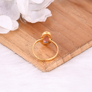 Piedra preciosa de turmalina Natural, Plata de Ley 925 sólida, anillo de moda chapado en oro amarillo, regalo perfecto para ella, joyería de moda - Product Image 3