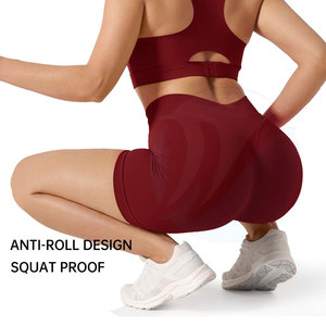 Pantalones cortos de poliéster Spandex para mujer, cintura alta, transpirable, cintura elástica, secado rápido, hecho a medida, ropa deportiva de alta calidad - Product Image 4