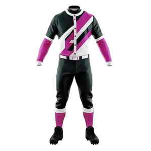 Sublimación personalizada Adultos Béisbol/Softball Uniformes 100% Poliéster Transpirable Secado rápido Cuello en V Tallas grandes Paquete Logotipo personalizado - Product Image 5