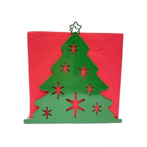 Best Sale Handmade Metal Christmas Tree Design <b>Tissue</b> Holder in Wholesale Price For Restaurant Hotel <b>Wedding</b> Party Usage - Product Image 1