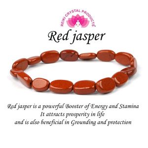 Pulsera de Cristal de Jaspe Rojo, Piedra Preciosa Natural Curativa para Fuerza y Estabilidad - Product Image 6