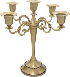 Candelabro moderno de metal negro de 5 soportes, decoración elegante para sala de estar para el hogar, boda y Pascua para uso en interiores - Product Image 2