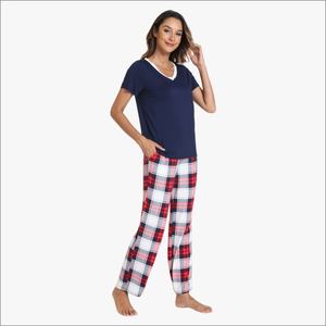 OEM Bamboo Ribbed Turn-down Collar Soft Striped Animal Winter <b>Summer</b> Long Sleeve Sleepwear Set <b>Women</b> Loungewear <b>Pajamas</b> - Product Image 3