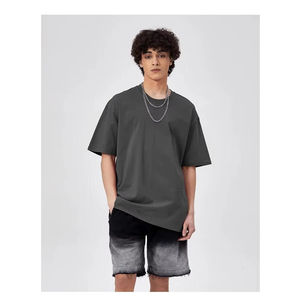 Camiseta Informal de Algodón 100% Lavada al Ácido Estilo Vintage para Hombre, Talla Grande, Hombros Caídos, Cuello Redondo, Transpirable, Secado Rápido, Tetterberry - Product Image 5