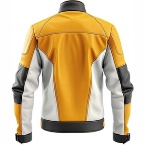 Blouson de moto en cuir pour hommes vente en gros de vestes en cuir pour hommes fabriquées en usine à bas prix - Product Image 3