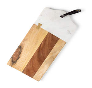 Planche à découper en bois d'acacia et marbre blanc pour usage domestique, restaurant, hôtel, fromage, charcuterie - Product Image 6