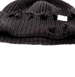 Vente en gros Bonnets acryliques d'hiver unisexes en coton de couleur unie Bonnets tricotés personnalisés 2025 Bonnet personnalisé - Product Image 5