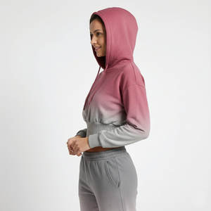 Sudadera Corta con Capucha para Mujer, Estilo Urbano, Cintura Alta, Dobladillo Acanalado, Hombros Caídos, Colores y Logotipo Personalizables - Product Image 2