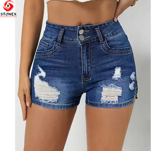 Shorts en jean déchirés décontractés pour femmes, best-sellers, avec design et taille personnalisés, service OEM - Product Image 6
