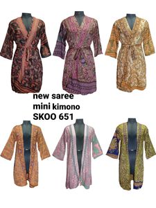 Nouvelle rayonne Saree Kimono Style robe imprimé fleuri lavable pour dames vêtements de nuit vêtements d'été traditionnels - Product Image 3
