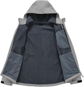 Vestes Softshell avec logo personnalisé pour hommes Vente en gros Polaire imperméable Chaud en plein air Promotionnel Bouffant à fermeture éclair Col montant Coupe-vent - Product Image 5