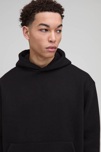 Sweat à capuche épais pour homme, personnalisé, imprimé et brodé, coupe oversize, en molleton de coton uni 500g, sans cordon - Product Image 3
