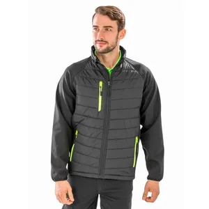 Sustainable Black Compass <b>Padded</b> Softshell Raincoat Comfortable Merchandising Essential - Product Image 3