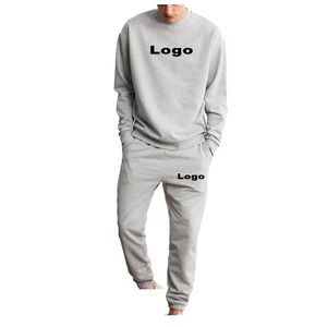 Customized Men's Warm Teddy Fleece Crew <b>Neck</b> Pullover Sweatshirts 100% Cotton Solid Pattern Winter Printed - Product Image 1