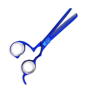Fantaisie Poignée Cheveux Amincissement Ciseaux Bleu Couleur Coupe De Cheveux Salon Ciseaux Cheveux Élégant Barber Amincissant Ciseaux - Product Image 2