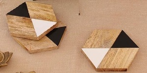 ถาดรองแก้วไม้เรซินใช้ในครัวอุปกรณ์บนโต๊ะอาหารงานหัตถกรรมอินเดียสำหรับถาดรองแก้ววอลนัทโดย fizacraft - Product Image 2