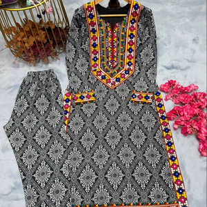 Latest Designer Muslin Silk Embroidery Work <b>Kurti</b> Set by FabZone - Product Image 1