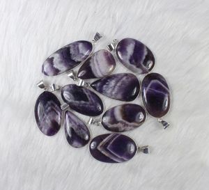 จี้อัญมณีเชฟรอนพลอยอเมทิสต์เครื่องประดับการตั้งค่ากรอบธรรมชาติสำหรับขายปลีก - Product Image 3