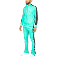 Ensembles deux pièces pour hommes de qualité supérieure High Street : Survêtements streetwear à capuche en jean superposé et coupe-vent