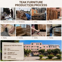 Juego de Comedor de Teca para Exteriores Personalizado OEM, Juego de Sillones Resistentes a la Intemperie, Muebles para Hoteles, Resorts y Restaurantes