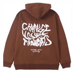 Sudadera con capucha con estampado de algodón/poliéster 100% de alta calidad para mujer, ropa de calle holgada con estampado de letras de Color sólido para invierno - Product Image 3