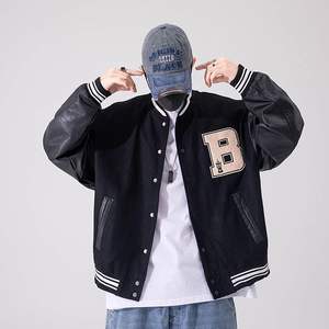 Unisex Vintage Wool College Varsity <b>Jacket</b> Stand Embroidery Pocket Detail New Baseball <b>Bomber</b> Casual Streetwear for <b>Men</b> Women - Product Image 1