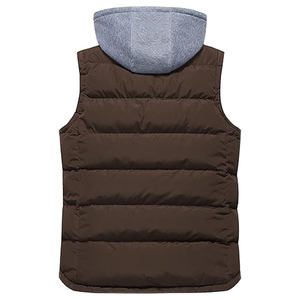 Venta al por mayor chaqueta personalizada impermeable transpirable al aire libre Puffer Vintage decoración algodón relleno a prueba de viento hombres chaleco - Product Image 4