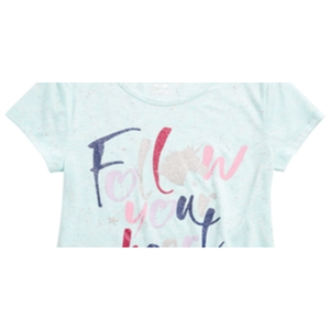 Maglietta pigiama con stampa a cuori per bambina Max & Olivia Little & Big, blu, taglia 10/12, camicette e magliette per bambina - Product Image 2