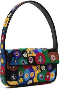 Premium Trending Black Beaded Shoulder <b>Bags</b> Diagonal Stripe Floral Pattern Retro Evening Party <b>Clutch</b> Purse Women Handbags - Product Image 3