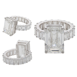 Bague de fiançailles solitaire luxueuse en or massif 14 carats, taille émeraude, diamant de laboratoire cultivé CVD F VVS VS, plaqué rhodium, certifiée IGI - Product Image 3