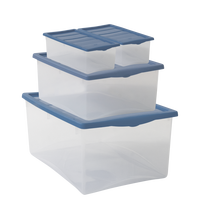 Voorjaarsbox Set 4 Stuks PP Transparante Stapelbare Rechthoekige Opbergbakken met Deksel 1L Capaciteit voor Organisatie Thuis Keuken Gebruik