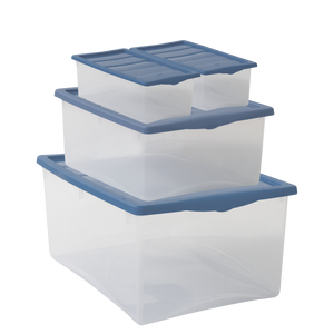 Spring <b>Box</b> Set 4 Pcs PP Transparent <b>Storage</b> Bins with Lid 1L Capacity for Organizing Home Kitchen Use - Product Image 1