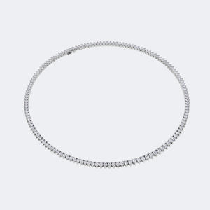 Collier tennis en diamant rond serti à griffes 10,30 CTW, or 14 carats, pierre naturelle authentique, bijoux de déclaration gradués pour femmes - Product Image 4