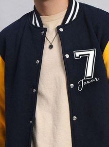 Sweat-shirt à manches longues en laine de haute qualité, veste bomber universitaire pour homme, unisexe, avec col montant, logo brodé sur le devant - Product Image 4